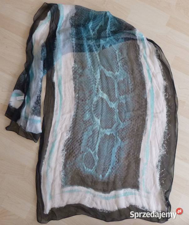 Duży jedwabny delikatny szal z motywem wężowej Warszawa