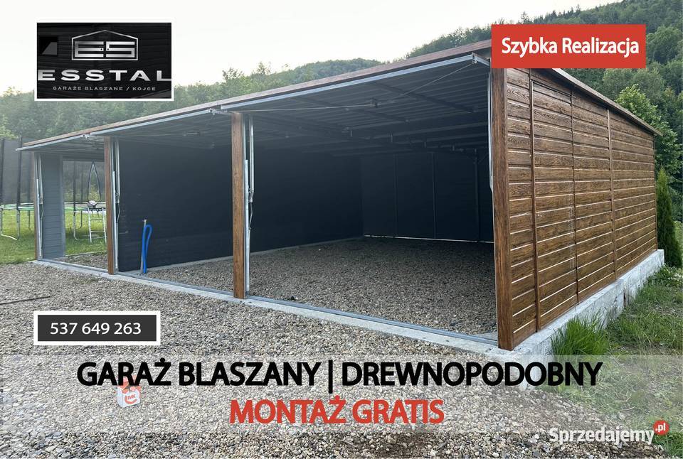 Garaż Blaszany ZŁOTY DĄB Wiaty Hale ESSTAL 242zł/m2 Kępno