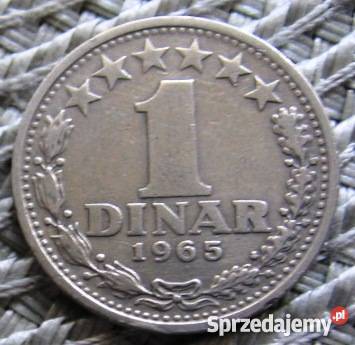 Jugosławia 1 Dinar 1965r i 1968r wielkopolskie Kalisz