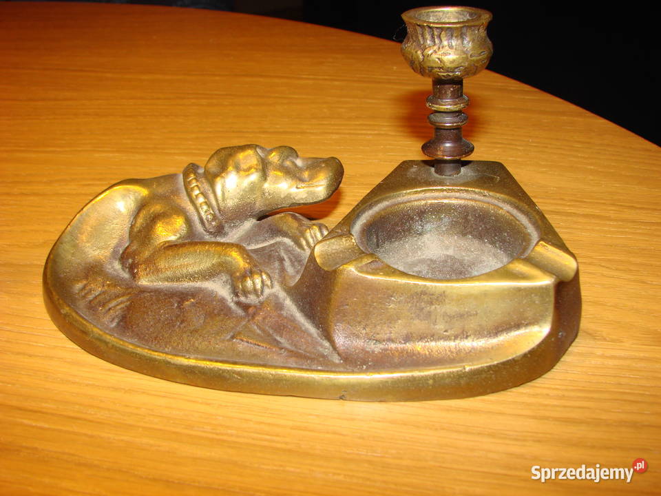 Pies mosiężny świecznik pomorskie Pruszcz Gdański