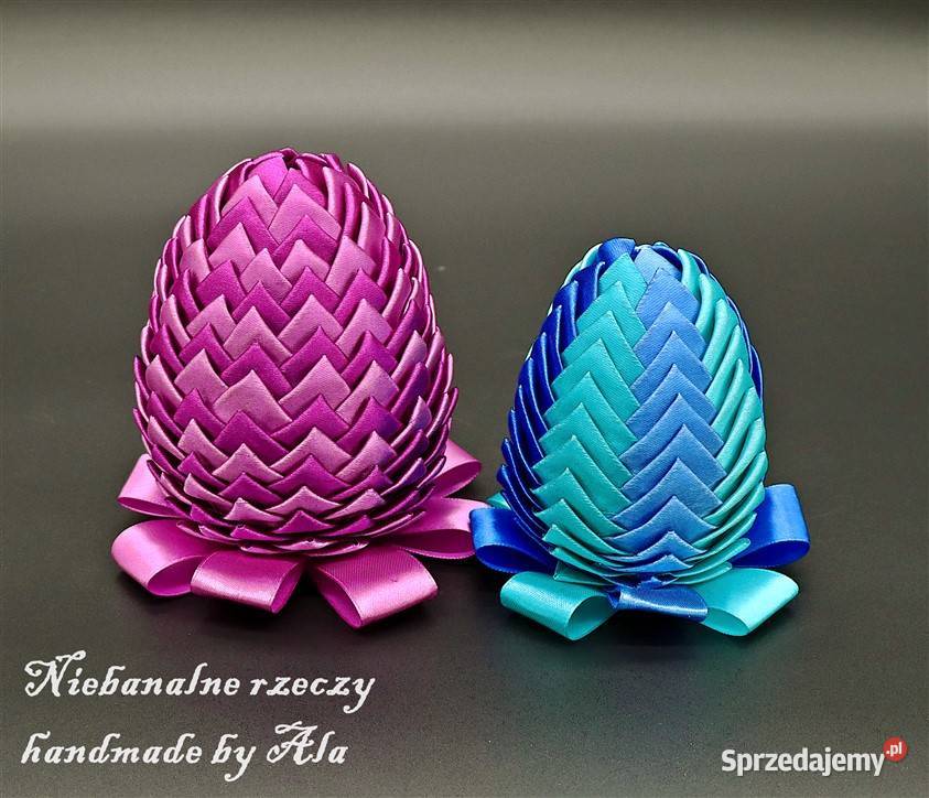 Jajka ze wstążki pisanki ozdoba Wielkanoc Kutno