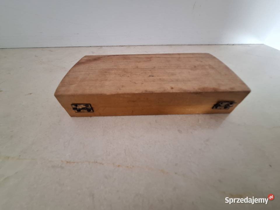 Zestaw odważników w drewnianym etui Vintage Antyki Gdańsk