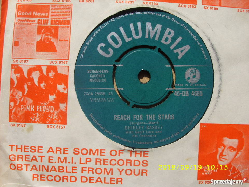 SHIRLLEY BASSEY COLUMBIA ENGLAND 3 SINGLE płyta winylowa dolnośląskie Wołów sprzedam