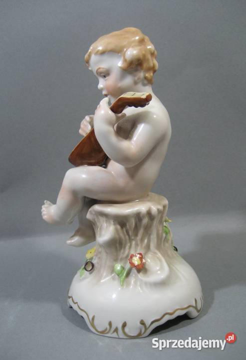 Figurynka Porcelanowa von Schierholz Plaue Putto Porcelana i szkło Warszawa
