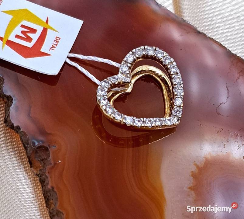 20 Wisiorek Złoty 585 Serce z kamieniami Z1107 złote Poznań