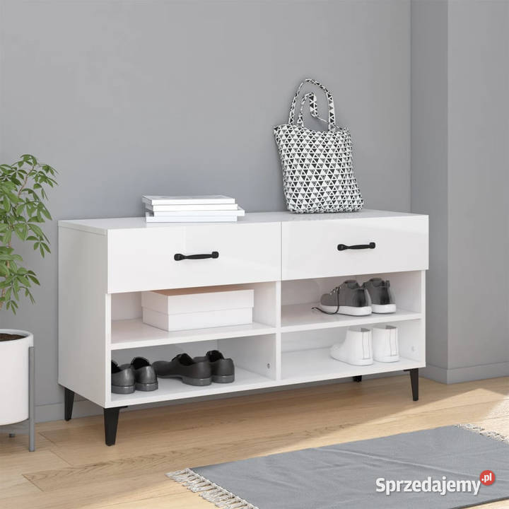 Szafka na buty wysoki połysk biała 102x35x55 Warszawa