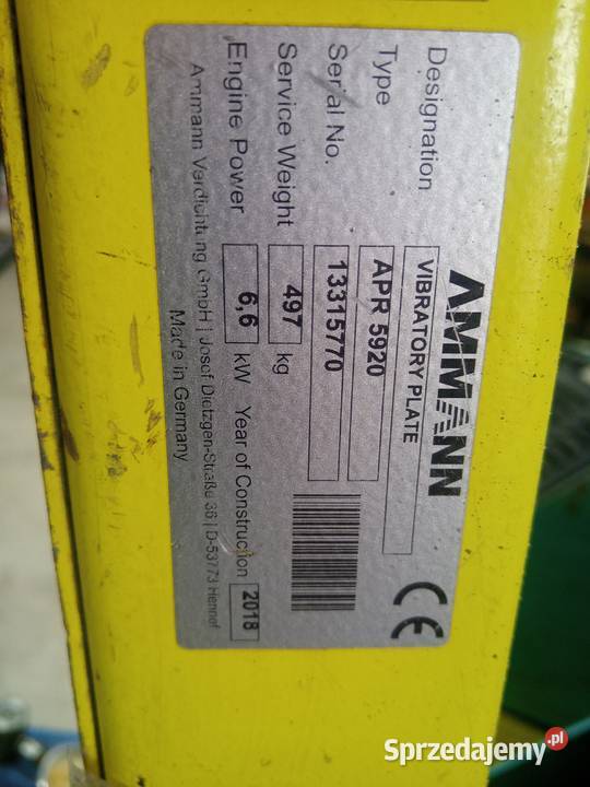 Zagęszczarka AMMANN APR 5920 2018 500 Okazja
