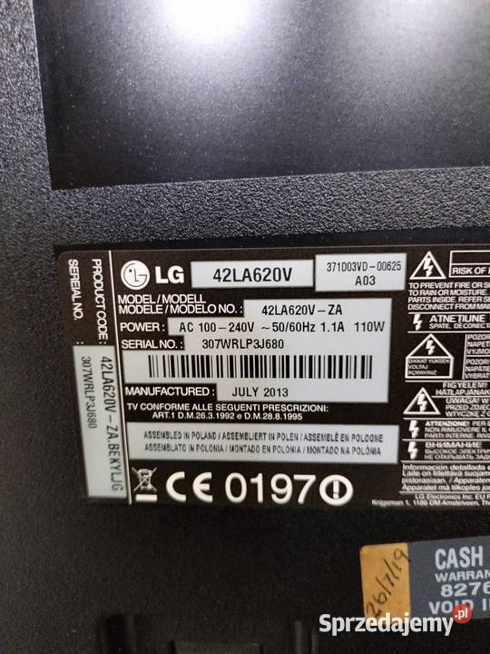 Części do telewizora LG 42la620v Rzeszów