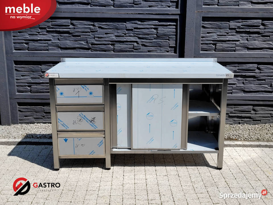 Stół z szafką i blokiem szuflad wym 150x60x85 Gastronomia sprzedam