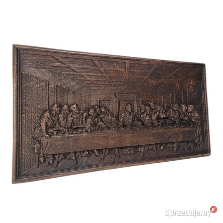 Ostatnia Wieczerza drewniana płaskorzeźba