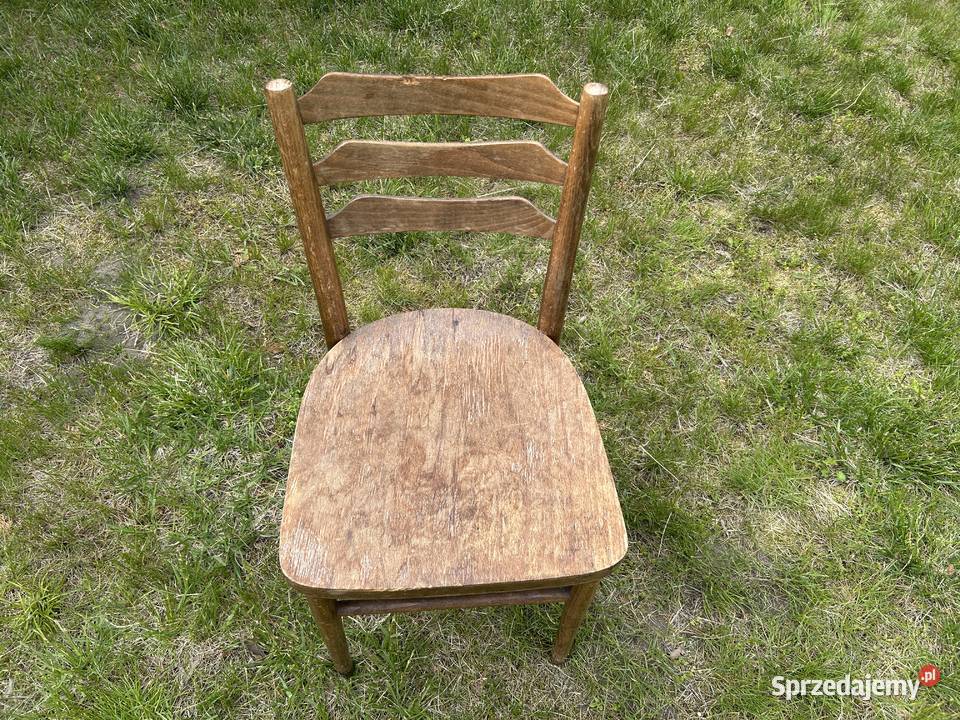 Krzesło drewniane PRL vintage retro mazowieckie