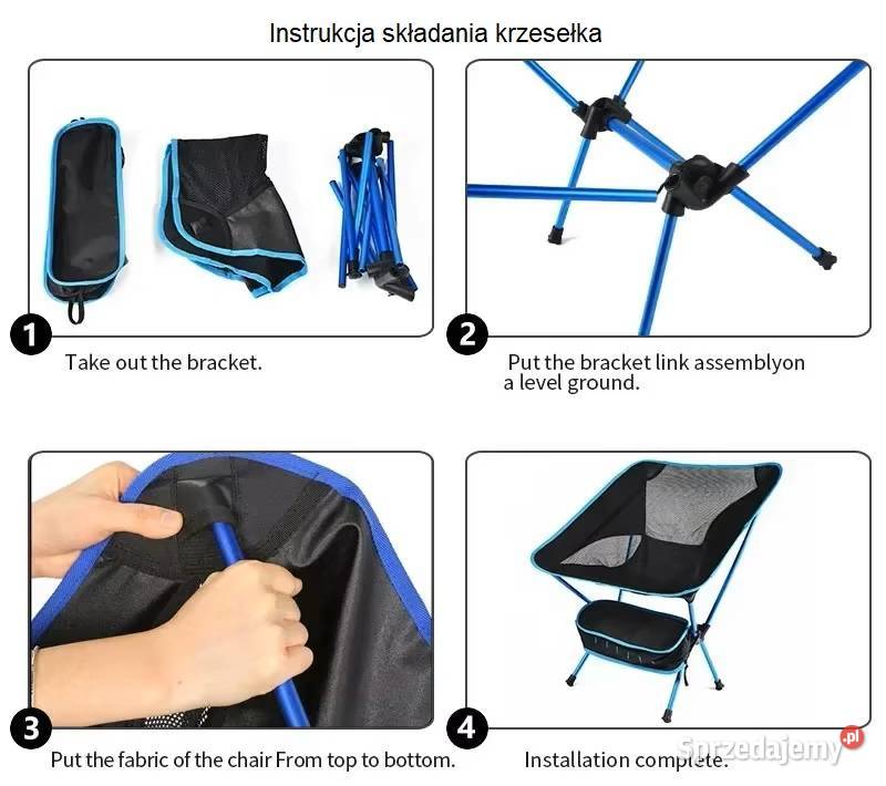 Krzesło Kempingowe Składane Ultralekkie Udźwig łódzkie Sieradz