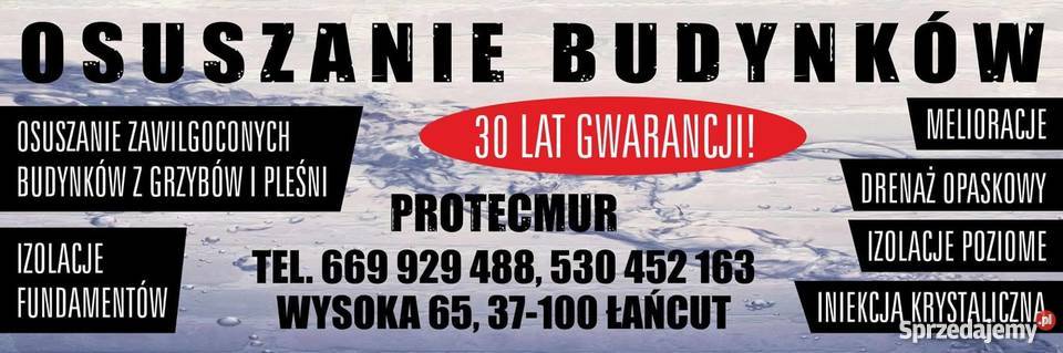 OSUSZANIE ODGRZYBIANIE budynków izolacje drenaż Rzeszów usługi budowlane