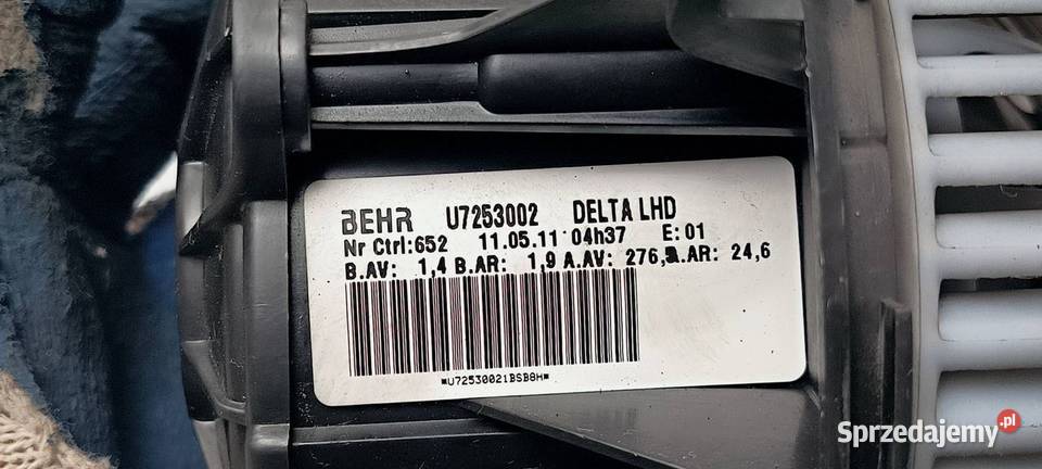 WENTYLATOR KABINOWY OPEL ASTRA J U7253002 kujawsko-pomorskie Lipno