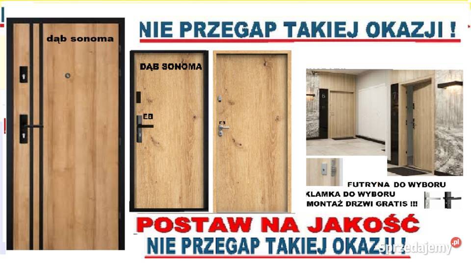Drzwi zewnętrzne drewniane i metalowe z montażem Drzwi zewnętrzne Wieliczka sprzedam
