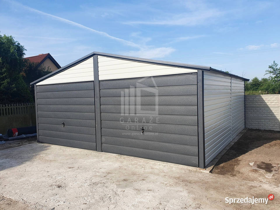 Garaż Blaszany 6x6 2x Brama Antracyt Biały sprzedam