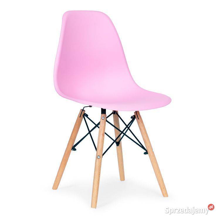 Zestaw czterech krzeseł do salonu jadalni Różowe podlaskie