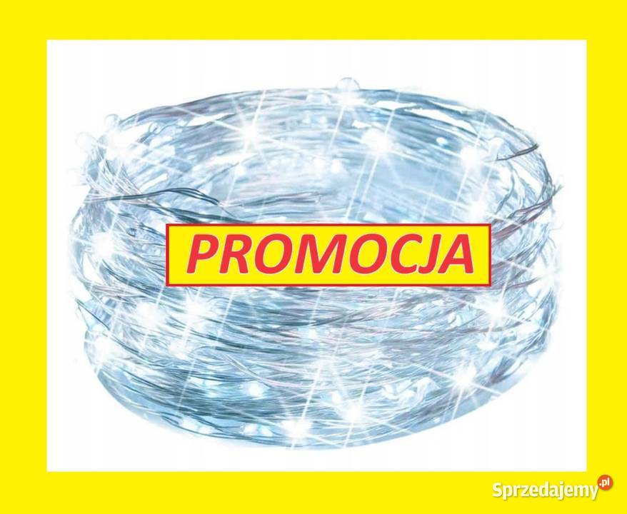 LAMPKI DRUCIKI 50 LED BATERIE BIAŁE ŚWIATŁO Boże Narodzenie Katowice