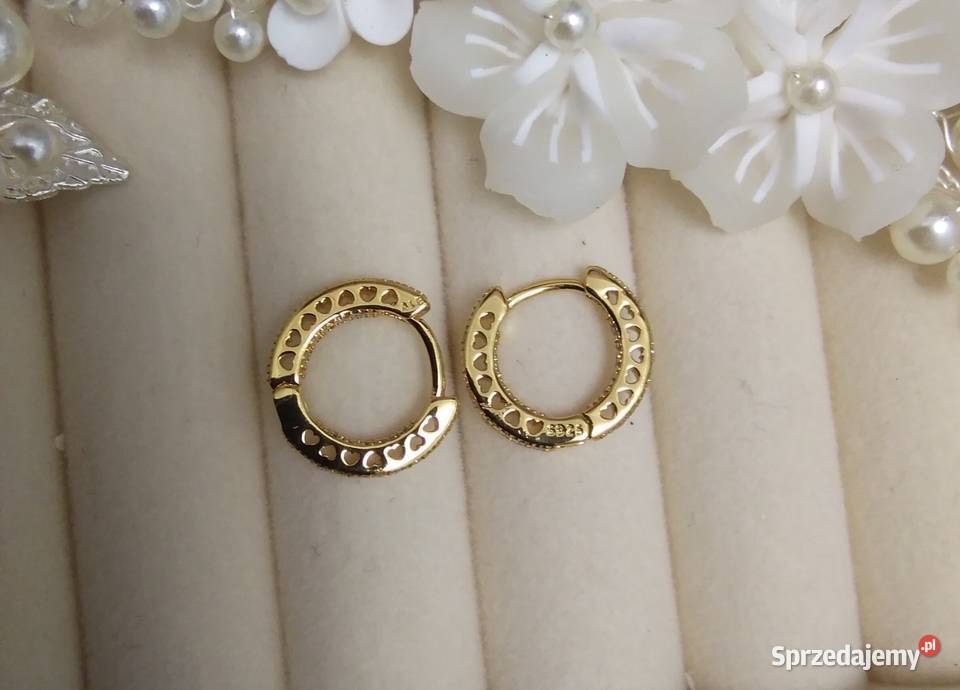 Kolczyki Pandora złote srebro platerowane złotem Kolczyki