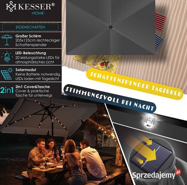 Parasol przeciwłoneczny prostokąt 125x205 Ruda Śląska