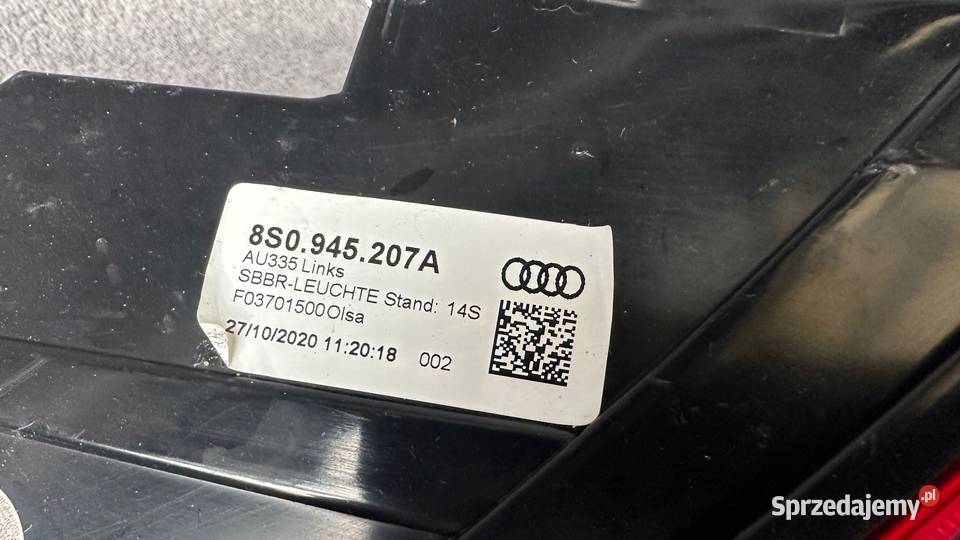 AUDI TT RS AUDI TT LAMPA TYLNA LEWA EUROPEJSKA Oświetlenie Gorzów Wielkopolski
