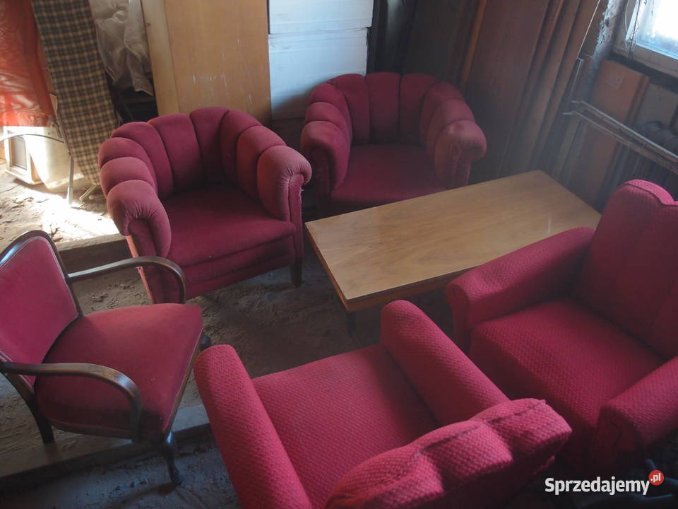 Starocia z PRLu stylowe fotele i ława Art deco Łódź