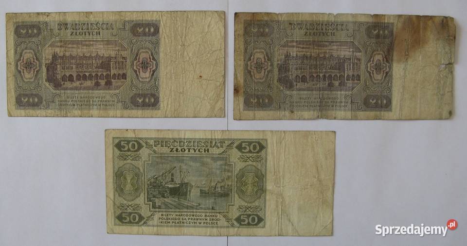 20 20 50 złotych 1948 zestaw 3 Dąbrowa Górnicza