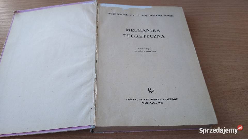 Mechanika teoretyczna Wojciech Rubinowicz i W twarda pomorskie