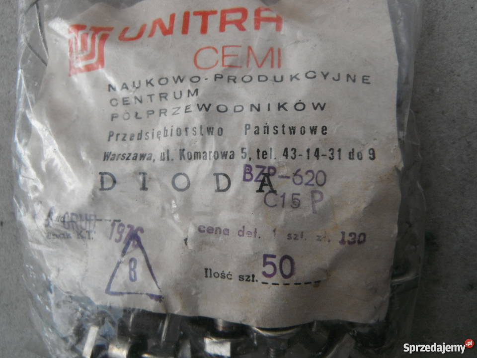 Dioda BZP620 C15 Unitra Cemi 15V 5W DO4 Nowe sprzedam