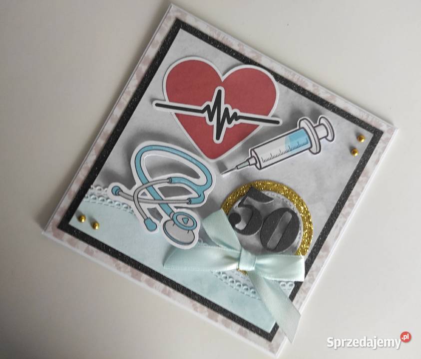 Kartka ręcznie robiona na urodziny medyczna łódzkie Łódź