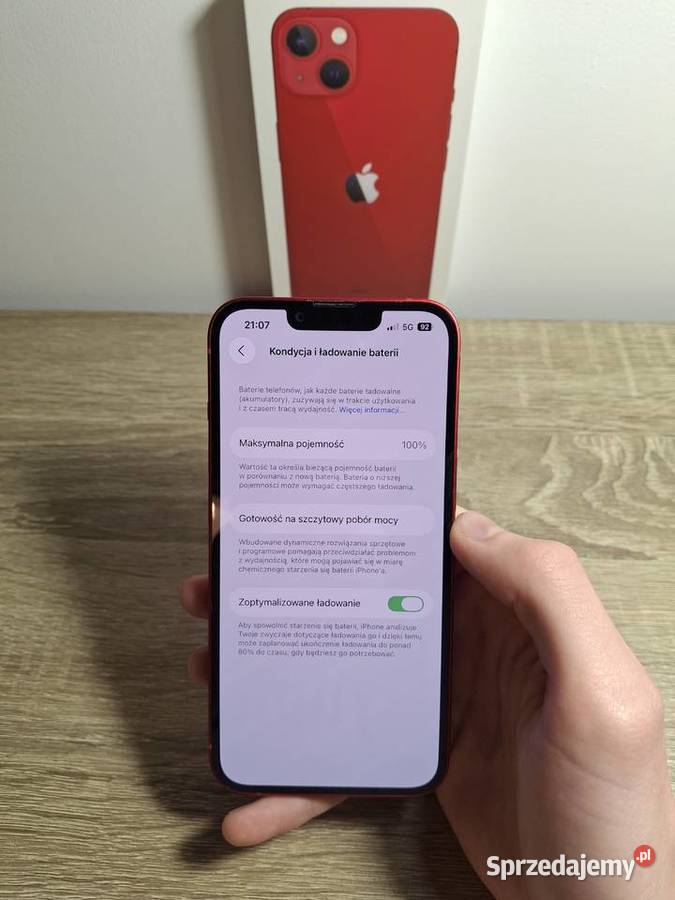 iPhone 13 Czerwony Stan Idealny 128GB Etui Warszawa