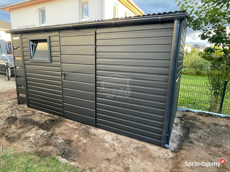 Schowek domek ogrodowy 4x2m wiata 05 m drzwi śląskie