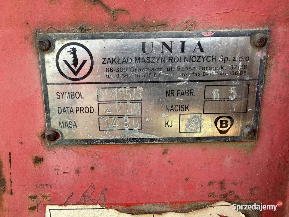 Pług Unia Ibis nieuszkodzony opolskie