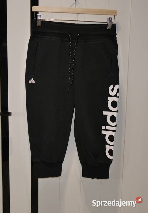 Adidas świetne spodenki kolano duże logo 36 S biały Spodnie Wrocław sprzedam