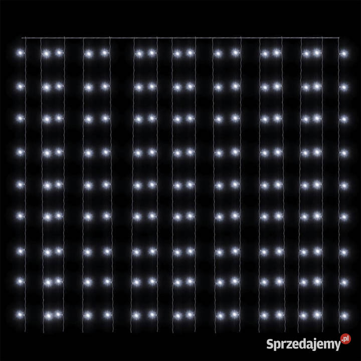 Kurtyna lampek 3x3m 300 zimnych białych LED 8 mazowieckie Warszawa