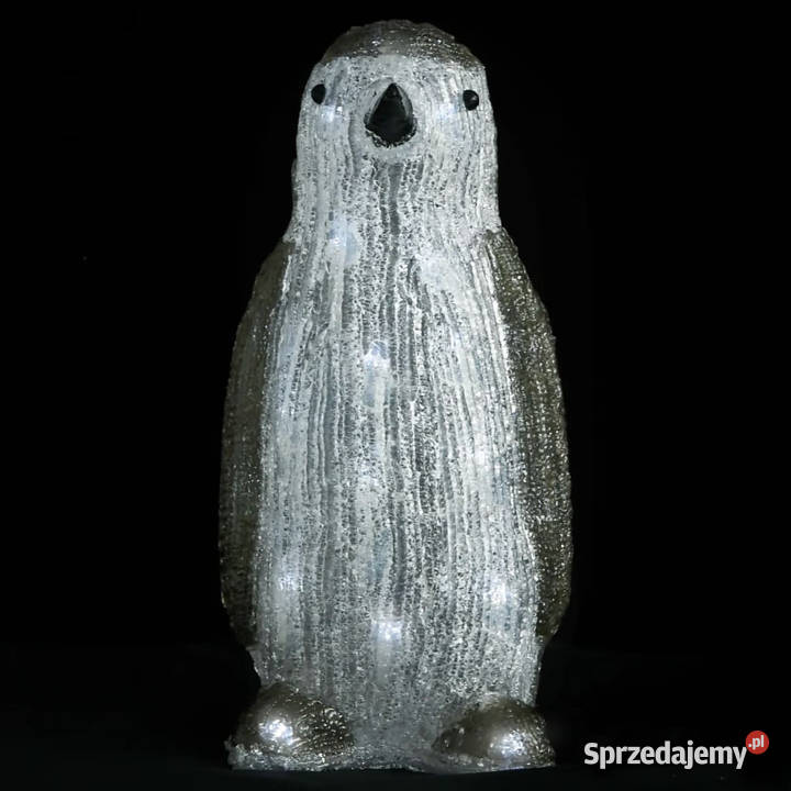 Świąteczna akrylowa figurka pingwina z LED 30 Warszawa
