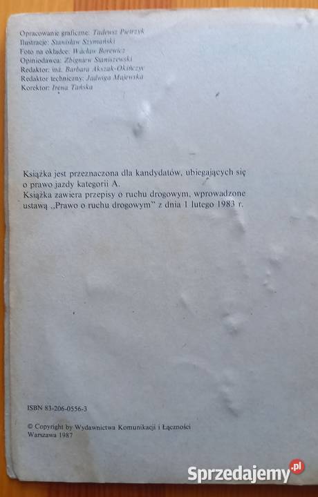 Podręcznik kierowcy kategorii A 1987 technika, nauki techniczne Książki naukowe i popularnonaukowe Małkinia Górna