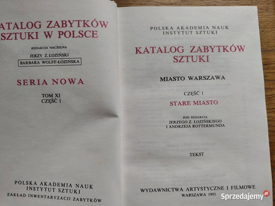 Katalog Zabytków Sztuki miasto Warszawa J twarda małopolskie Kraków