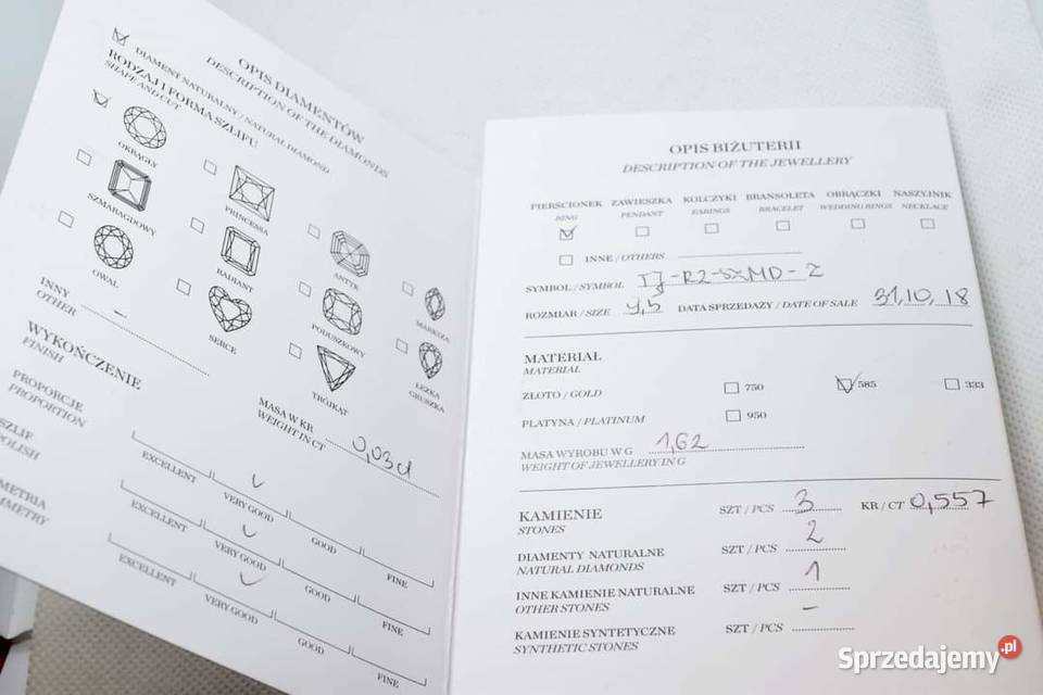 ZŁOTY PIERŚCIONEK ZDOBIONY SZMARAGDEM I Kołobrzeg