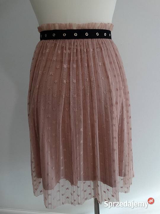 Spódnica Tiulowa Imprezowa Pudrowa do Kolan M Łomża