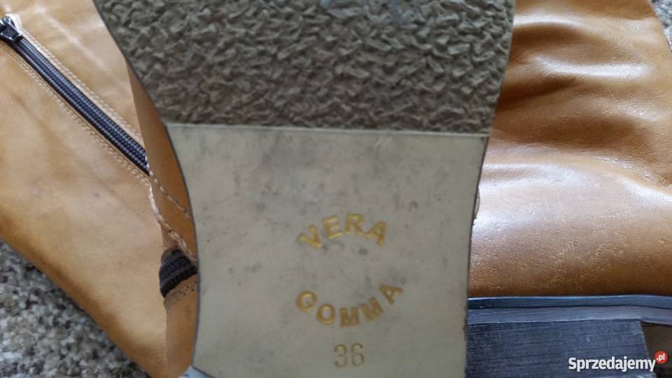 Kozaki oficerki skóra włoskiej firmy Vera Gomma Warszawa sprzedam