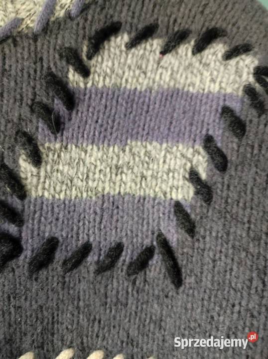 wełniany sweter dziergany bluza golf vintage świętokrzyskie Kielce