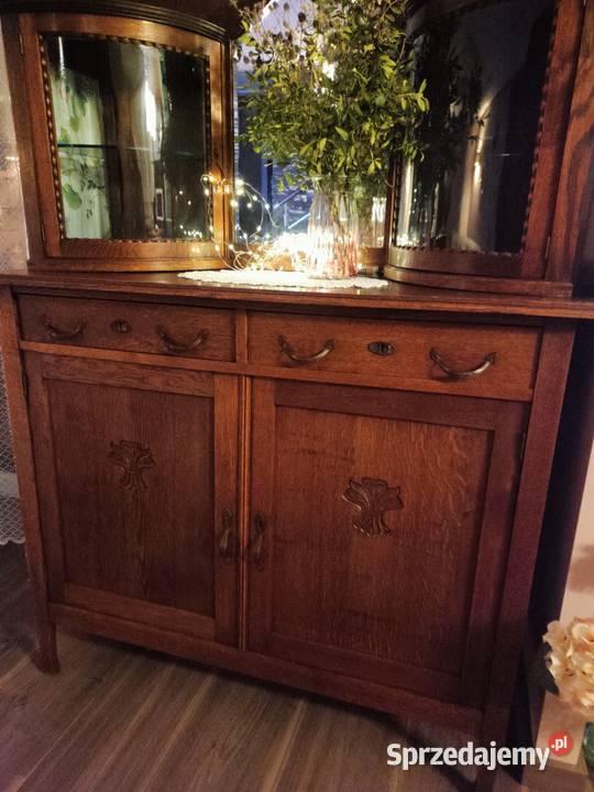 Kredens drewniany przeszklone gablotki lustro Meble Rzeszów