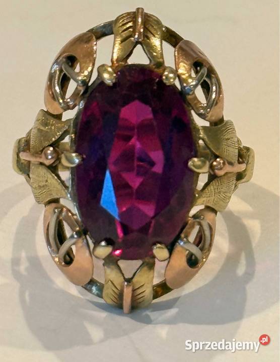 ZŁOTY PIERŚCIEŃ RUBIN Złoto 585 Czechosłowacja mazowieckie Warszawa