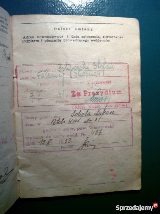 Dowód tożsamości KONIA 1949 sprzedam