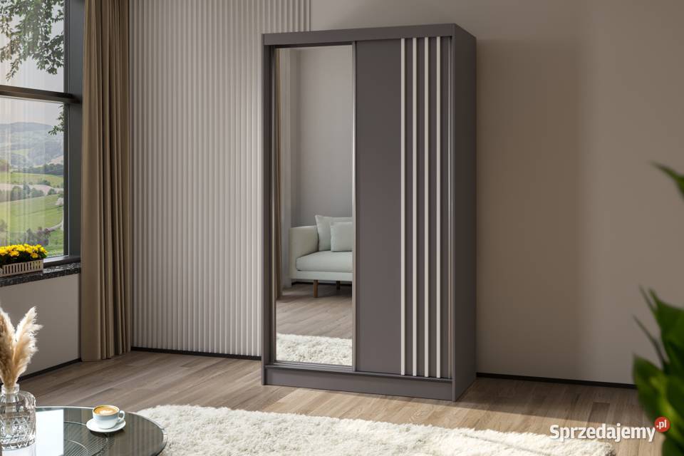 Szafa 120 z drzwiami przesuwnymi i lustrem MODNE