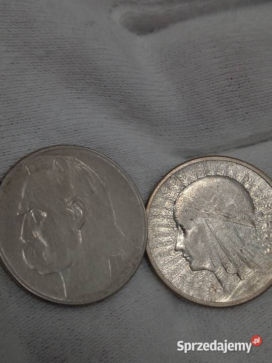 2RP zestaw 2 Piłsudski 1934r 2 złote głowa Małkinia Górna