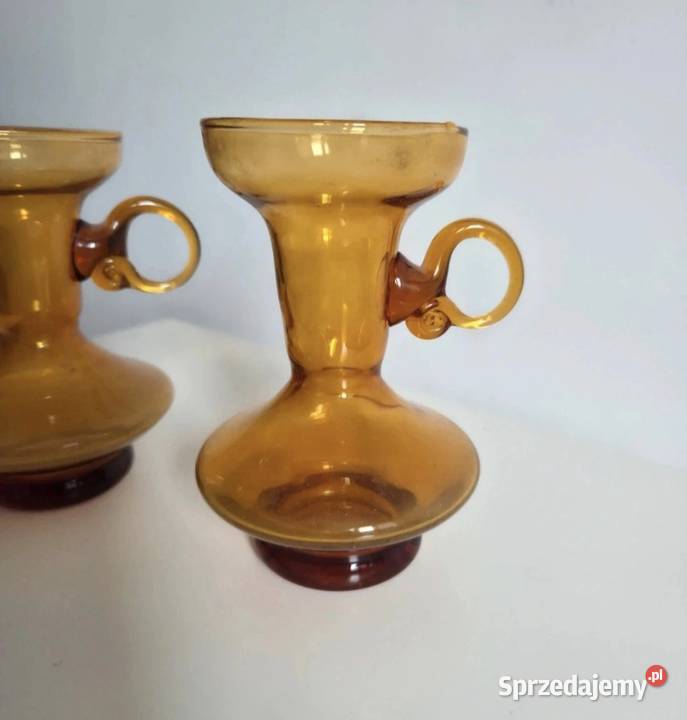 Świecznik wazon kaganek szkło PRL Poznań