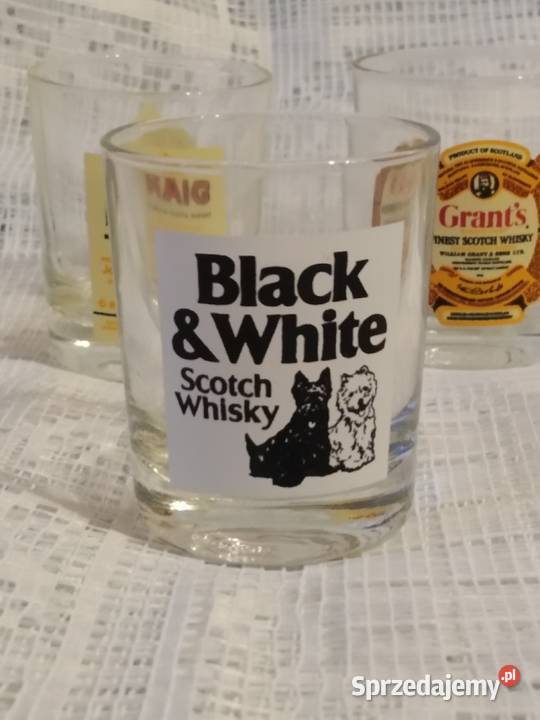 Komplet kieliszków z nadrukiem etykietek whisky przezroczysty Katowice sprzedam