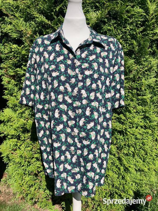 Nowa unikatowa jedwabna koszula misie panda Rozmiar 42(XL) Nisko